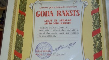 Sporta veterāniem Francim Sjomkānam un Jānim Knodzem veltīta izstāde