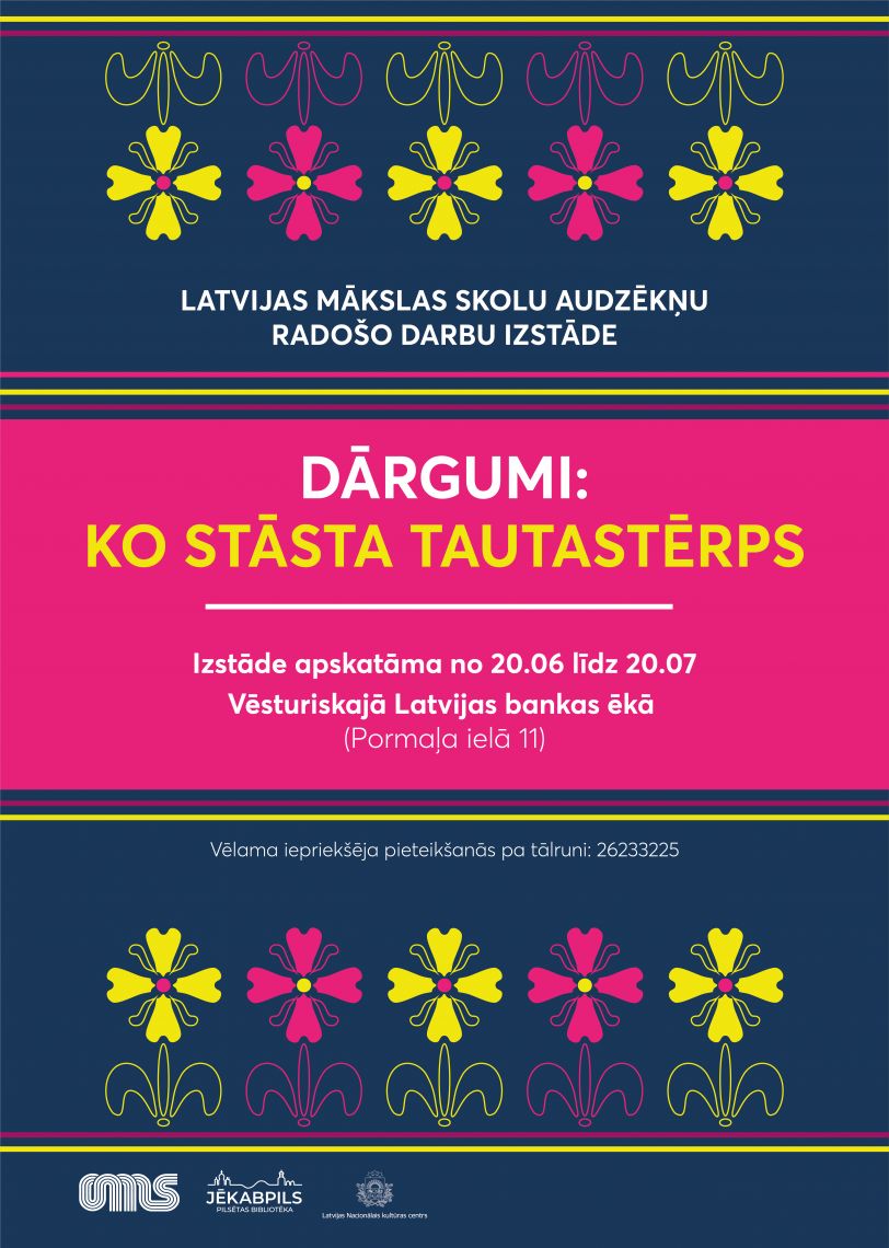 Latvijas mākslas skolu audzēkņu darbu izstāde “Dārgumi: ko stāsta tautastērps”