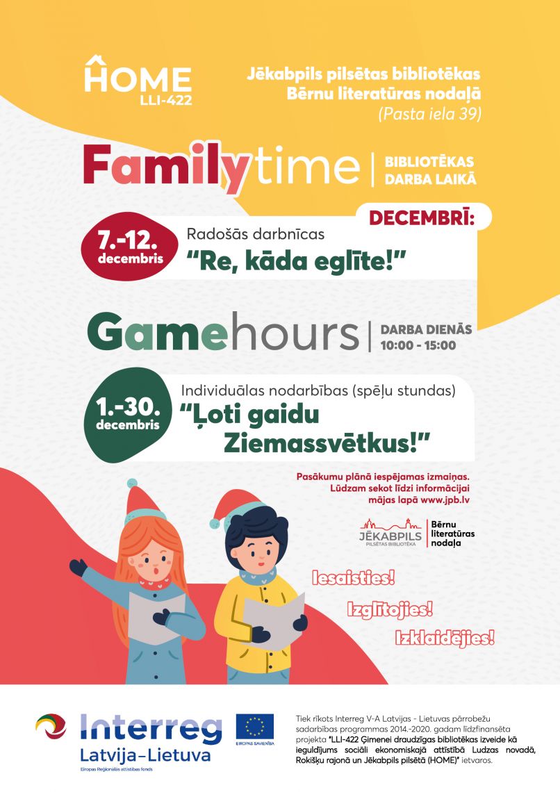 Individuālas nodarbības (Spēļu stundas)  “Ļoti gaidu Ziemassvētkus!”
