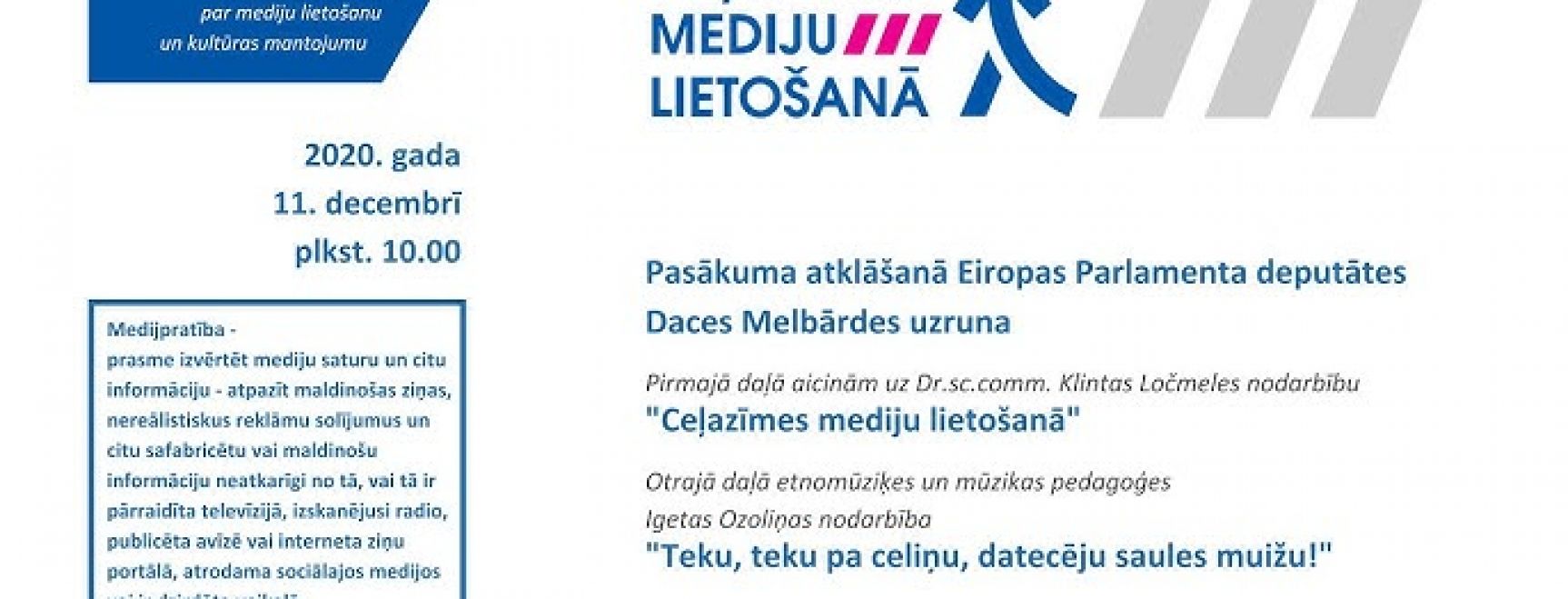 Latvijas seniori tiek aicināti uz tiešsaistes pasākumu par mediju lietošanu un kultūras mantojumu