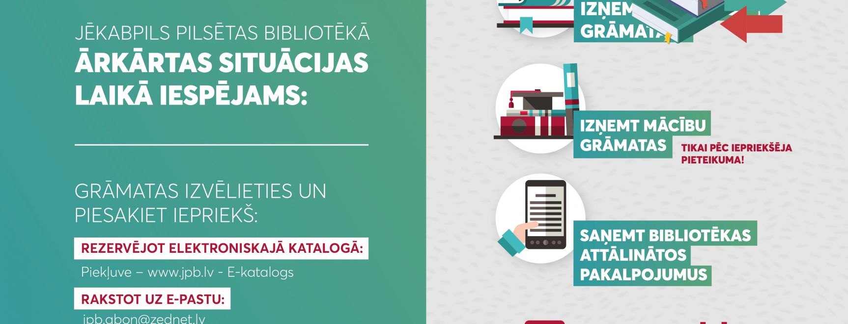 Bibliotēkas lietošanas noteikumi no 12.janvāra