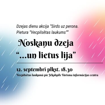 Dzejas dienu akcija “Sirds uz perona. Pietura “Vecpilsētas laukums””. Noskaņu dzeja “…un lietus lija”