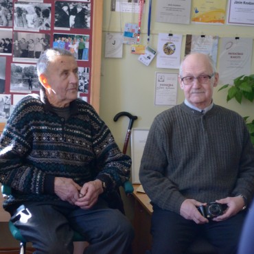 Tikšanās ar sporta veterāniem Franci Sjomkānu un Jāni Knodzi