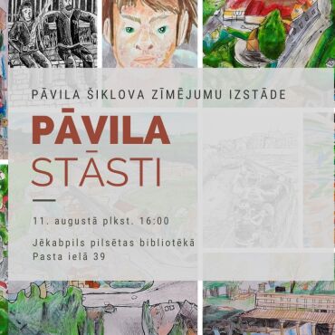 Pāvila Šiklova zīmējumu izstādes “Pāvila stāsti” atklāšana